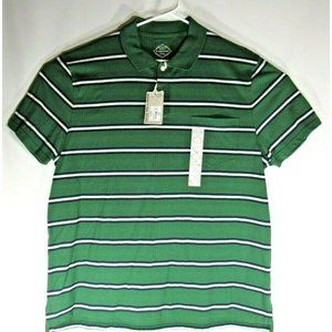 St. John’s Bay Green Striped Cotton Polo Shirt XL